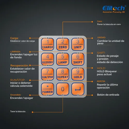 Vista 5 de Elitech LMC-200 escala refrigerante digital (220 Lb) Precisión de ± 0.05%, pantalla digital, carga refrigerante HVAC, plataforma de aluminio