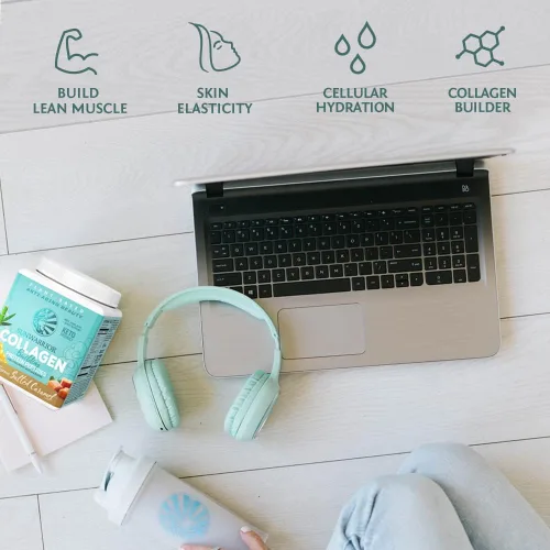 Vista 4 de Polvo de Proteína de Colágeno Vegano para Mujeres con Sílice, Polvo de Colágeno a Base de Plantas con Vitaminas Veganas para Cabello, Piel y Uñas