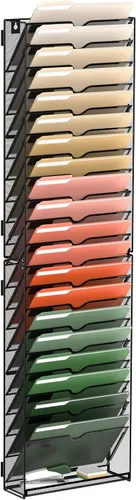 Vista 12 de SUPEASY Organizador de Archivos de Pared de Malla para Oficina, Soporte de Correo Colgante, Organizador de Pared para Revistas para Oficina Negro