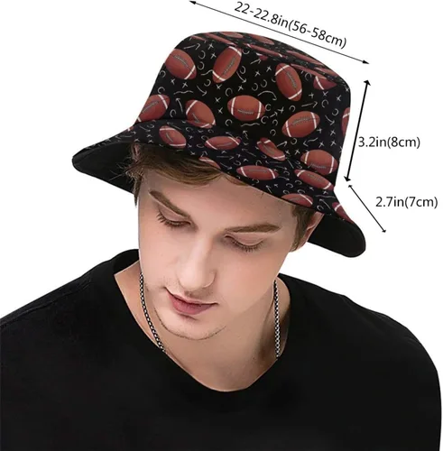 Vista 3 de Sombrero de pescador de fútbol americano fresco plegable para viajes al aire libre, gorras de pescador para hombres, mujeres, niños y niñas