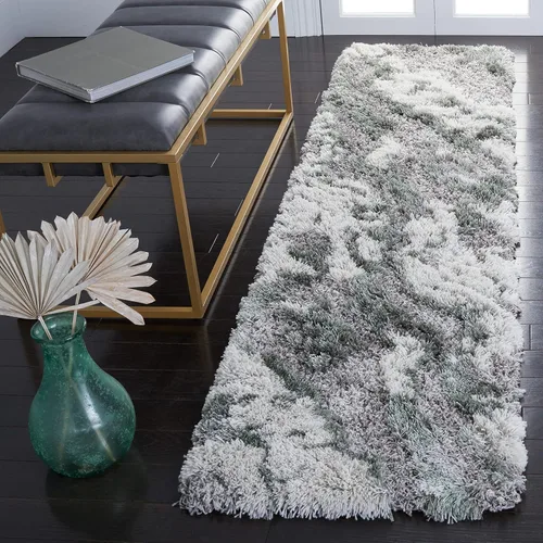 Vista 18 de SAFAVIEH Horizon Shag Collection - Alfombra decorativa, 2 x 3 pies, gris y azul, no desprende pelusa y de fácil cuidado, 2 pulgadas de grosor, ideal