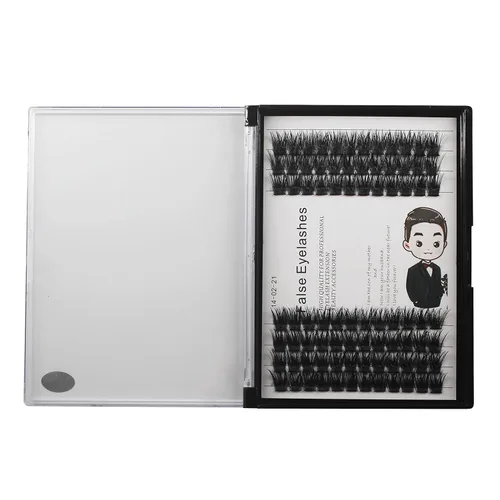 Vista 5 de Bodermincer 84 racimos de pestañas postizas en racimo D, pestañas postizas de volumen, extensiones de pestañas naturales, efecto 3D, banda unida