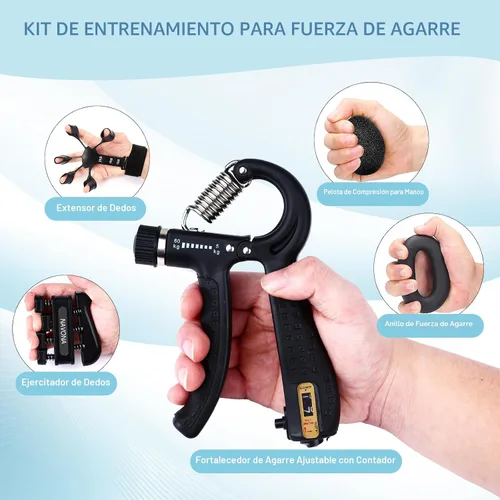 Vista 3 de 5/10 PCS Grip Strength Trainer Kit, Hand Gripper Strengthener, Finger Exerciser