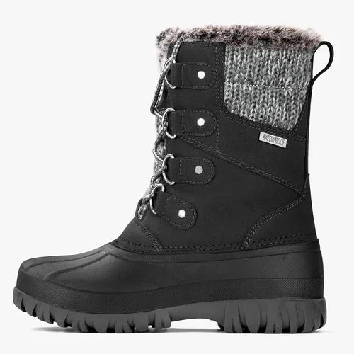 Vista 2 de FREE SOLDIER Botas de nieve impermeables de invierno para mujer, para clima frío, botas de pato de moda para exteriores, cómodas y aisladas