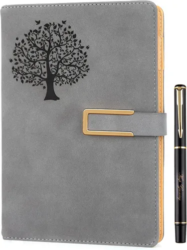 Vista 17 de Fanery sue Tree of Life - Diario de escritura recargable para mujeres y hombres, cuaderno de tapa dura de piel sintética, A5, rayado universitario