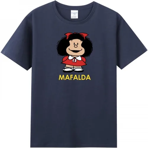 Vista 2 de Camiseta de manga corta Hello Mafalda para mujer adulta Negro