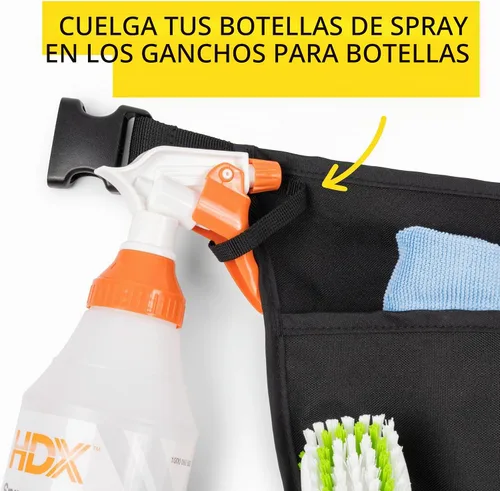 Vista 4 de Delantal de limpieza profesional impermeable de 3 bolsillos. Hecho para limpiadores profesionales. Como un carrito de limpieza alrededor de tu