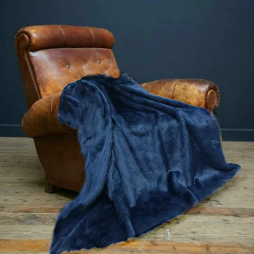 Vista 49 de Manta de felpa de piel sintética, manta de piel moderna, manta pequeña para bebé, pelo largo, color negro, peludo - Fur Accents (2 x 3 pies, negro)