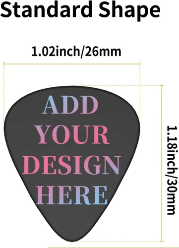Vista 4 de Paquete de 6-500 púas de guitarra personalizadas, diseña tu propio nombre, texto, imagen, logotipo, los mejores regalos conmemorativos