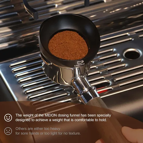 Vista 4 de MEION Embudo dosificador para portafiltros de 2.008 in, embudo dosificador magnético de café con 10 imanes de neodimio, accesorios para herramientas