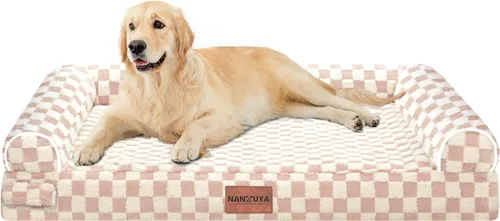 Vista 89 de NANUYA - Cama ortopédica para perros de tamaño mediano/grande, lavable: Camas con almohada para perros de tamaño mediano/grande, sofá de espuma