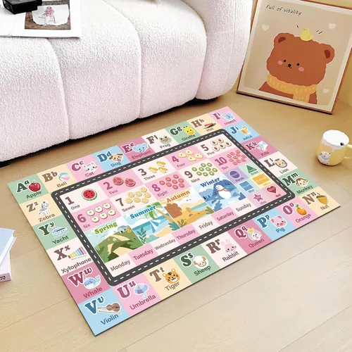 Vista 20 de Alfombra ABC infantil para sala de juegos, alfombra del alfabeto para el aula, alfombra lavable para habitación de bebé, sala de juegos, dormitorio