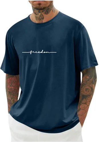 Vista 22 de Camiseta deportiva para hombre, casual, de manga corta, cuello redondo, ajuste holgado, atlética, correr, gimnasio, entrenamiento, camisetas