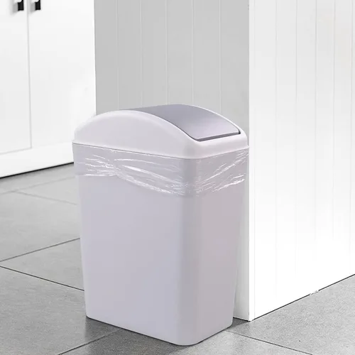 Vista 4 de Ggbin Cubos de Basura de Plástico con Tapa Giratoria, Cubos de Basura de Cocina Gris de 16 L