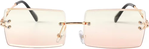 Vista 75 de Gafas de sol rectangulares para hombres/mujeres, gafas de sol pequeñas sin montura cuadrada