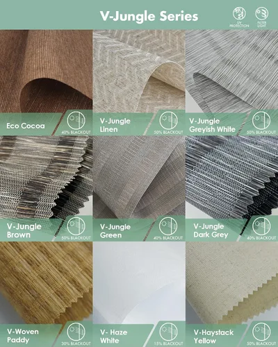Vista 3 de Muestras de tela multicolor de persianas motorizadas Yoolax Light Filtering, Room Darkening, Sheer, Multicolor Fabric Swatches, Preview