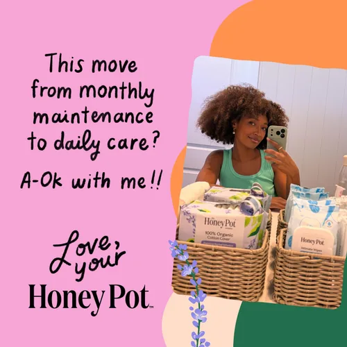 Vista 8 de The Honey Pot Company - Toallitas femeninas - Envueltas individualmente - Toallitas diarias con equilibrio de pH, sin fragancia y sin sulfato