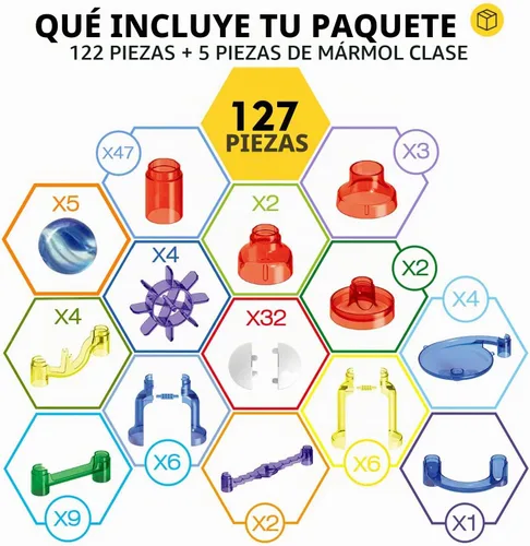Vista 11 de Magicfly Marble Run, 127 piezas de canicas para niños, canicas de vidrio para niños