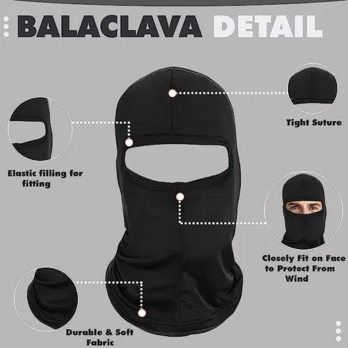 Vista 2 de Pasamontañas de seda para hombre, transpirable, para usar debajo del casco, resistente al viento, pasamontañas para motocicleta