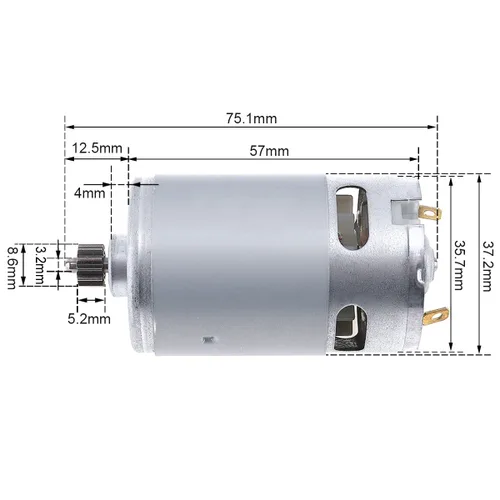 Vista 2 de ChgImposs RS550 12V 19500 RPM DC Motor con dos velocidades 12 dientes y caja de engranajes de alto par para taladro eléctrico/destornillador