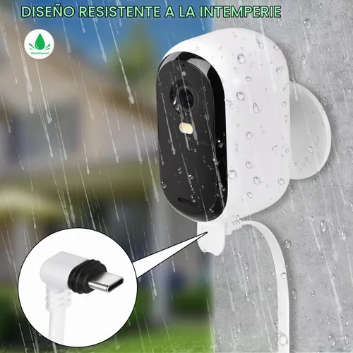 Vista 3 de Cable de alimentación de 25 pies compatible con cámara de seguridad Arlo Essential 2K para exteriores (2ª generación), cable de carga plano, cable