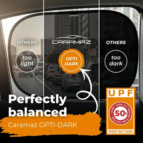 Vista 4 de Caramaz - Parasol de automóvil para bebé con protección UV certificada (2 unidades, 20 x 12 pulgadas), Animales (Animals)