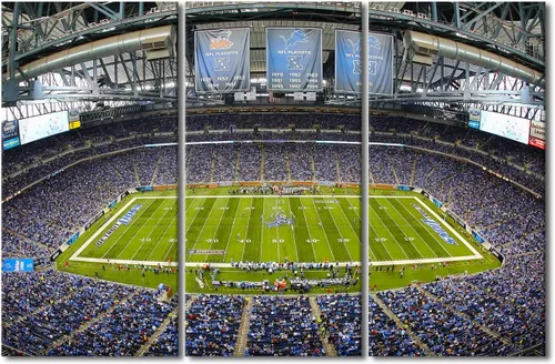 Vista 8 de TUMOVO MetLife Stadium - Decoración de pared de Nueva York, 3 piezas, lienzo, arte de pared para decoración del hogar, juegos de fútbol americano