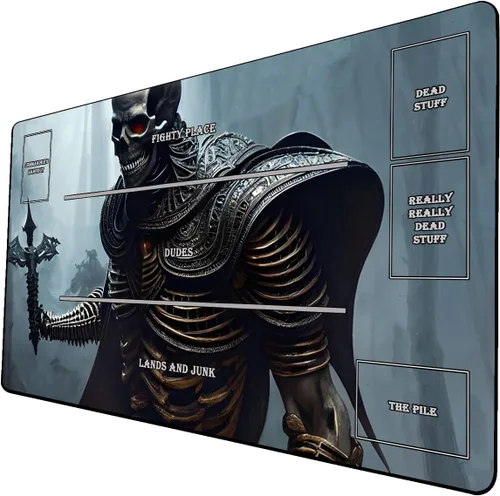Vista 17 de Tapete de juego de cartas coleccionables AI Painting – Tapete de juego MTG con zonas, 24 x 14 pulgadas, tapete de juego MTG de alta calidad – El