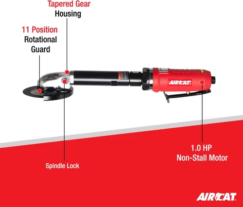 Vista 2 de Herramienta de corte interior extendida neumática AIRCAT 6275-A de 1.0 HP, de 4 pulgadas con bloqueo de husillo, 14,000 RPM