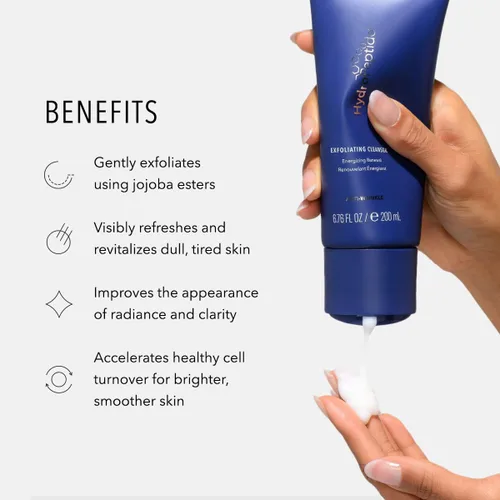 Vista 3 de HydroPeptide Limpiador exfoliante, renovación energizante. Exfoliación suave y lavado facial con péptidos que promueven el colágeno, 6.76 onzas