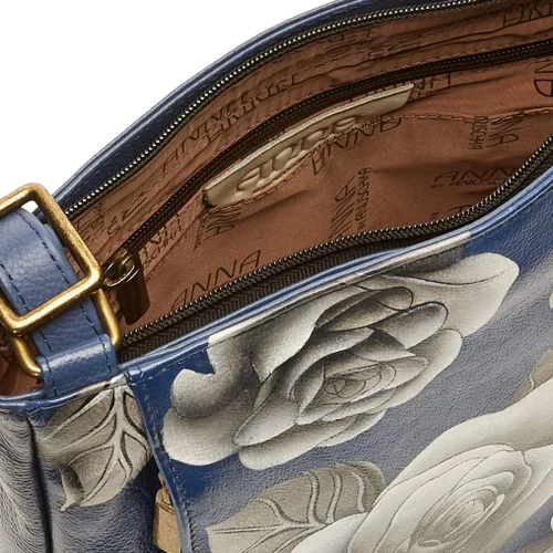 Vista 5 de Anna by Anuschka Women's Genuine Leather Medium Crossbody Hand Painted Original Artwork