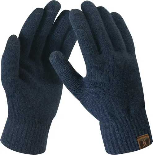 Vista 10 de Guantes de mujer de invierno con pantalla táctil de lana mágicos y cálidos de punto con forro de vellón para mujer Beige