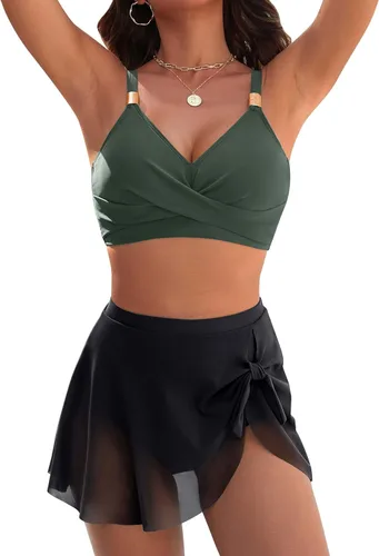 Vista 12 de Blooming Jelly Bikini de cintura alta para mujer con control de abdomen de Bandera estadounidense