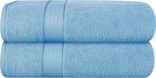 Vista 111 de GLAMBURG Juego de 2 Sábanas de Baño Extra Grandes de Algodón Premium de 700 GSM - 100% Algodón Peinado - 2 Sábanas de Baño 35x70 pulgadas - Calidad