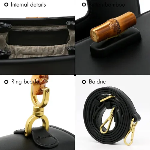 Vista 7 de Bolso de mano para mujer, bolso cruzado con asa superior en forma de bambú