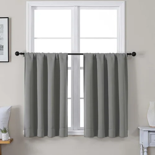 Vista 44 de Gwine Cortinas opacas para dormitorio, 54 pulgadas de largo, paneles de cortina de ventana con aislamiento térmico y reducción de ruido, cortinas