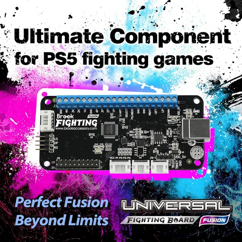 Vista 4 de Brook Universal Fighting Board Fusion - Versión de encabezado preinstalada, para la solución PS5 Fighting Games, compatible con Street Fighter 6