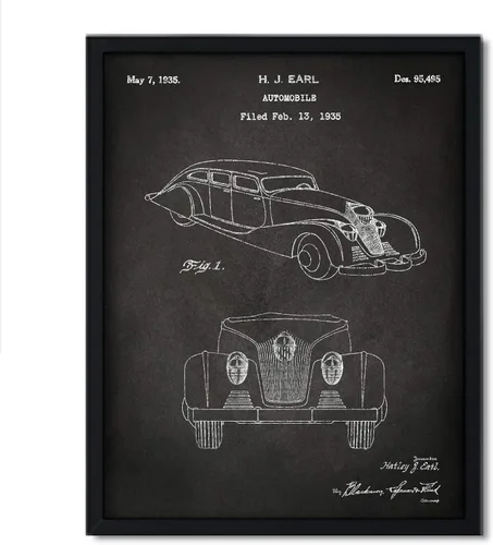 Vista 39 de Andaz Press Póster de decoración de pared con estampado de patente de pizarra, 8.5 x 11 pulgadas, aviones, trenes, automóviles, póster de patente