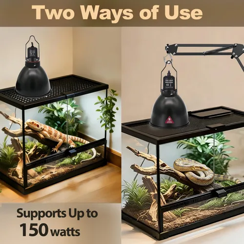 Vista 3 de Lámpara de reptil de cúpula profunda de 5.5 pulgadas de 100 W, lámpara de calor de reptiles de cúpula de 100 W con interruptores aptos
