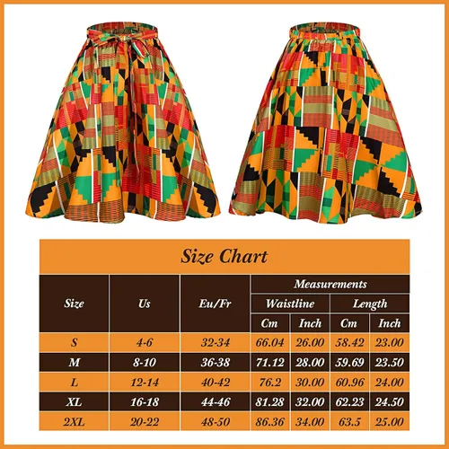 Vista 2 de 3Pcs Women African Dashiki Skirt Traditional Costume African Bohemian Head Wrap Scarf Drop Dangle Earring