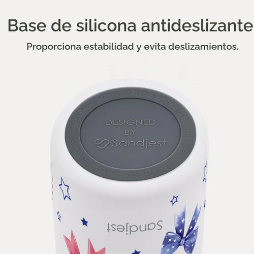 Vista 4 de Botella de agua de acero inoxidable con bandera estadounidense, aislada al vacío, tapa de botón, 32 onzas, regalos para patriota 4 de julio