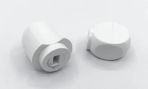 Vista 2 de Juego de 2 pomos de palanca de bloqueo de plástico blanco y perilla de control de velocidad, piezas de repuesto para ayuda de cocina