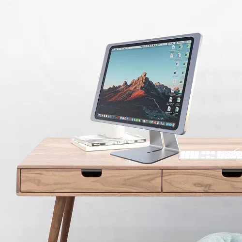 Vista 7 de Soporte magnético en el escritorio con funda de carga A7 para iPad (9ª/8ª/7ª generación) de 10.2 pulgadas, forma clásica de L, base de metal
