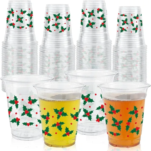Vista 21 de ABURRORI 50 Piezas Vasos de Plástico de 12 Onzas Otoño Acción de Gracias, Vasos de Fiesta de Otoño Acción de Gracias con Estampado de Hoja de Arce