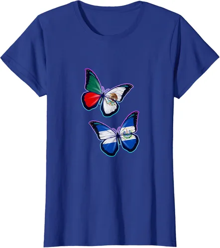 Vista 41 de Raíces biculturales de El Salvador y México. Versión mariposa Camiseta, Negro