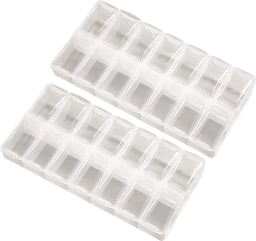 Vista 6 de Paquete de 2 pastilleros OPP transparentes diarios, organizador semanal de píldoras 2 veces al día para pastillas, suplementos y medicamentos