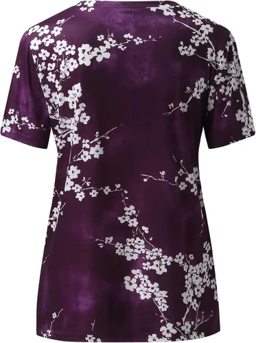 Vista 4 de MOLayys Shirts for Teens Girls,Women Retro Printed Graphic Tees Round Neck Loose T-Shirt Casual Dressy Blouses Tunics