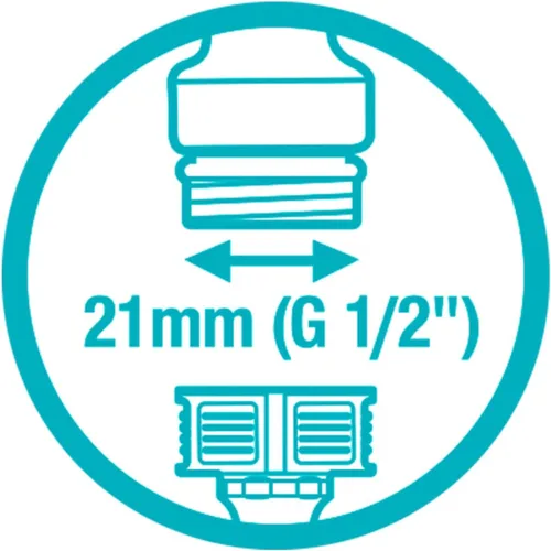 Vista 3 de Gardena Grifo Conector 0.827 in (G 1/2 pulgada): Adaptador para conectar una manguera de agua, tecnología anti-salpicaduras, sistema original a