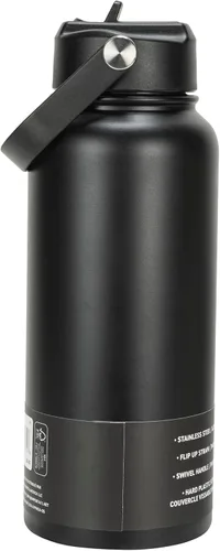 Vista 3 de PUMA Botella de agua de acero inoxidable aislada de 32 onzas unisex para adultos con asa de transporte
