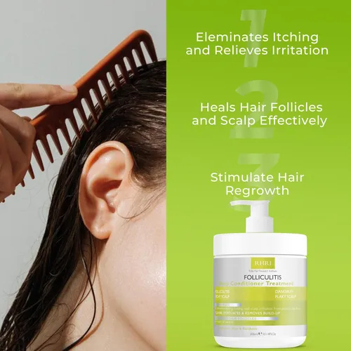 Vista 5 de Acondicionador profundo de foliculitis Tratamiento eficaz del cuero cabelludo para dermatitis seborreica, psoriasis, cuero cabelludo seco